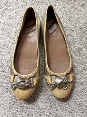 Sperry Top Sider Kendall Gold and Yellow Women’s Leather Ballet Flats. Sz 9.5